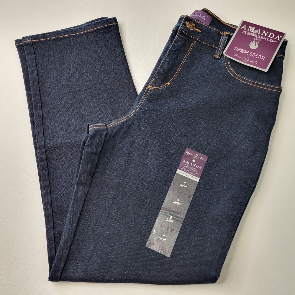 Gloria Vanderbilt Supreme Stretch Amanda Jeans Size 8 Short